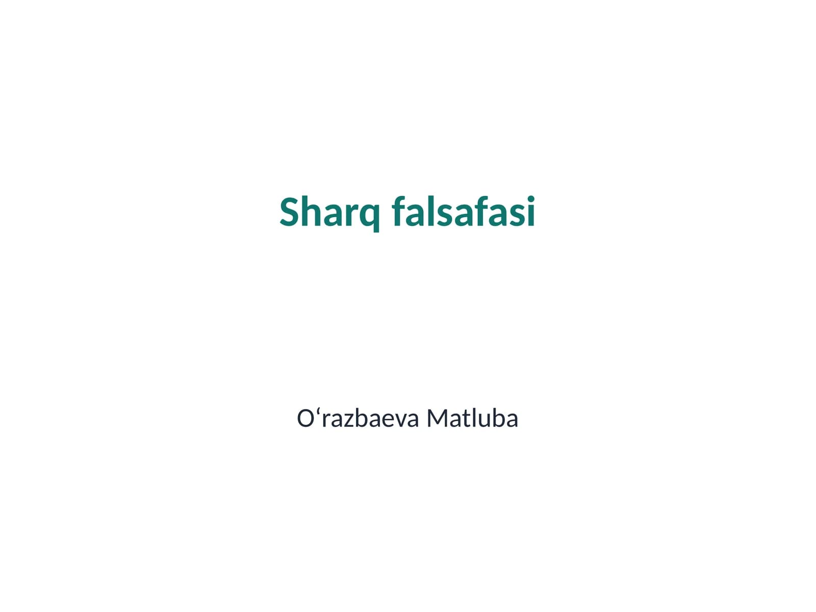 Sharq falsafasi
