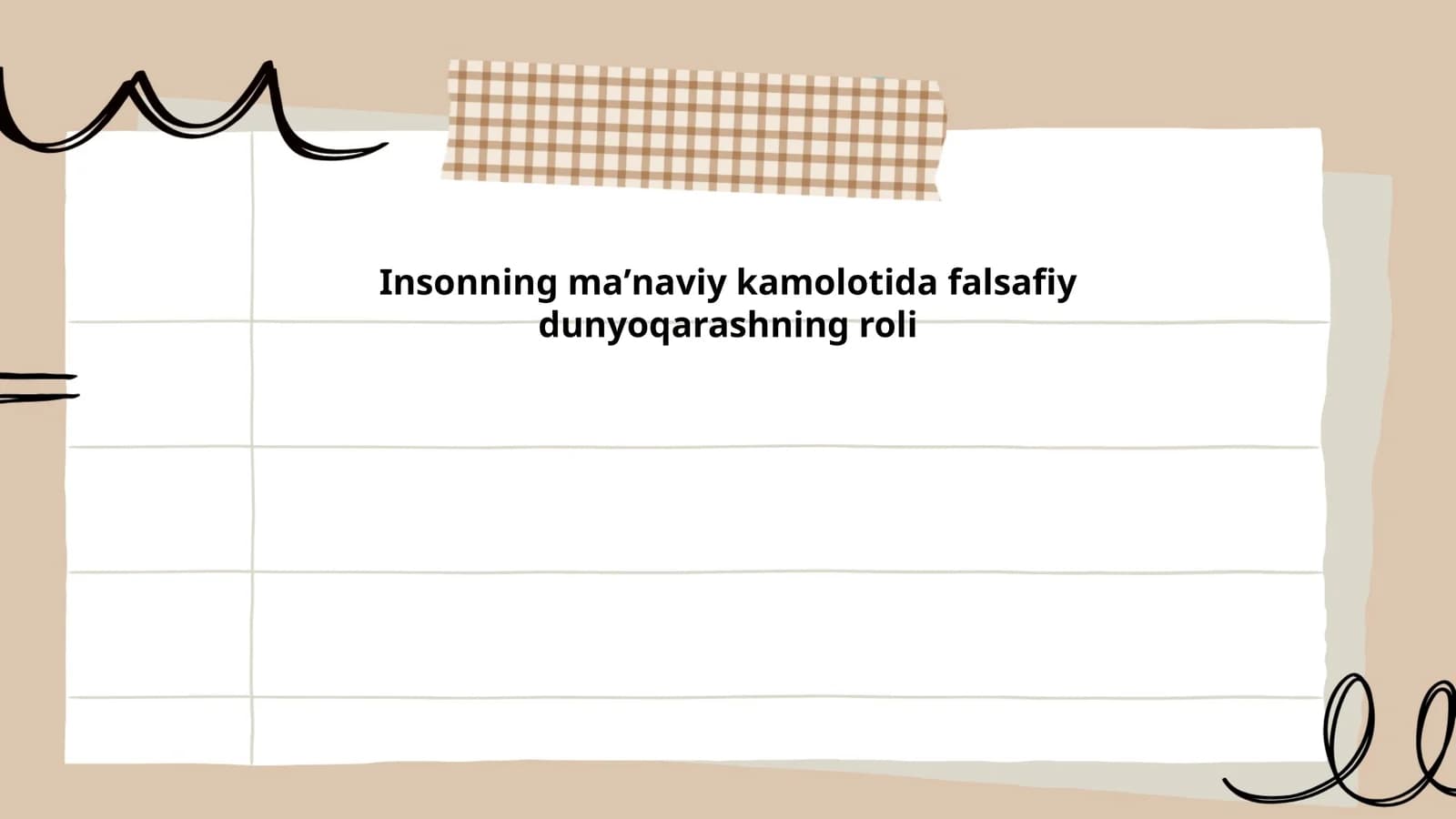 Insonning maʼnaviy kamolotida falsafiy dunyoqarashning roli