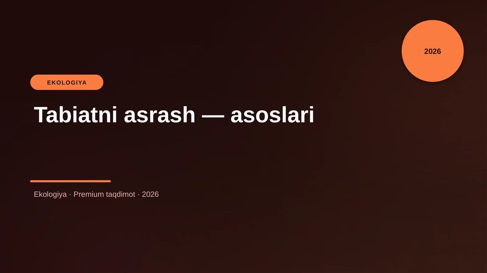 Tabiatni asrash — asoslari