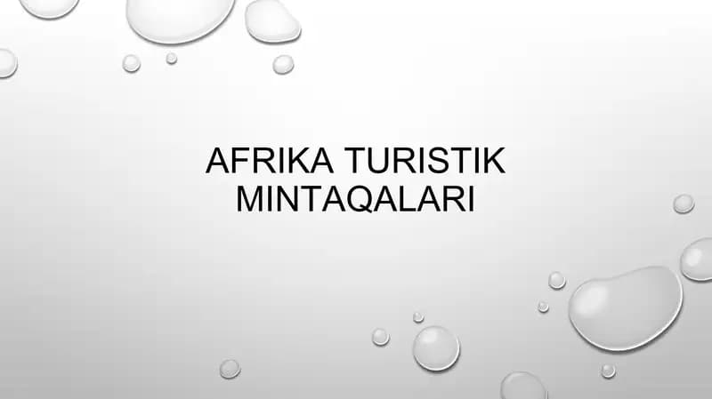 Afrika turistik mintaqalari