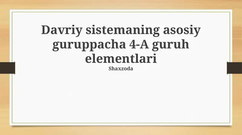 4-A guruhi elementlari