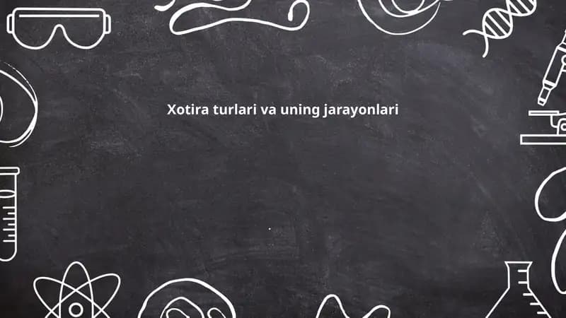 Sensor xotira va uning xususiyatlari