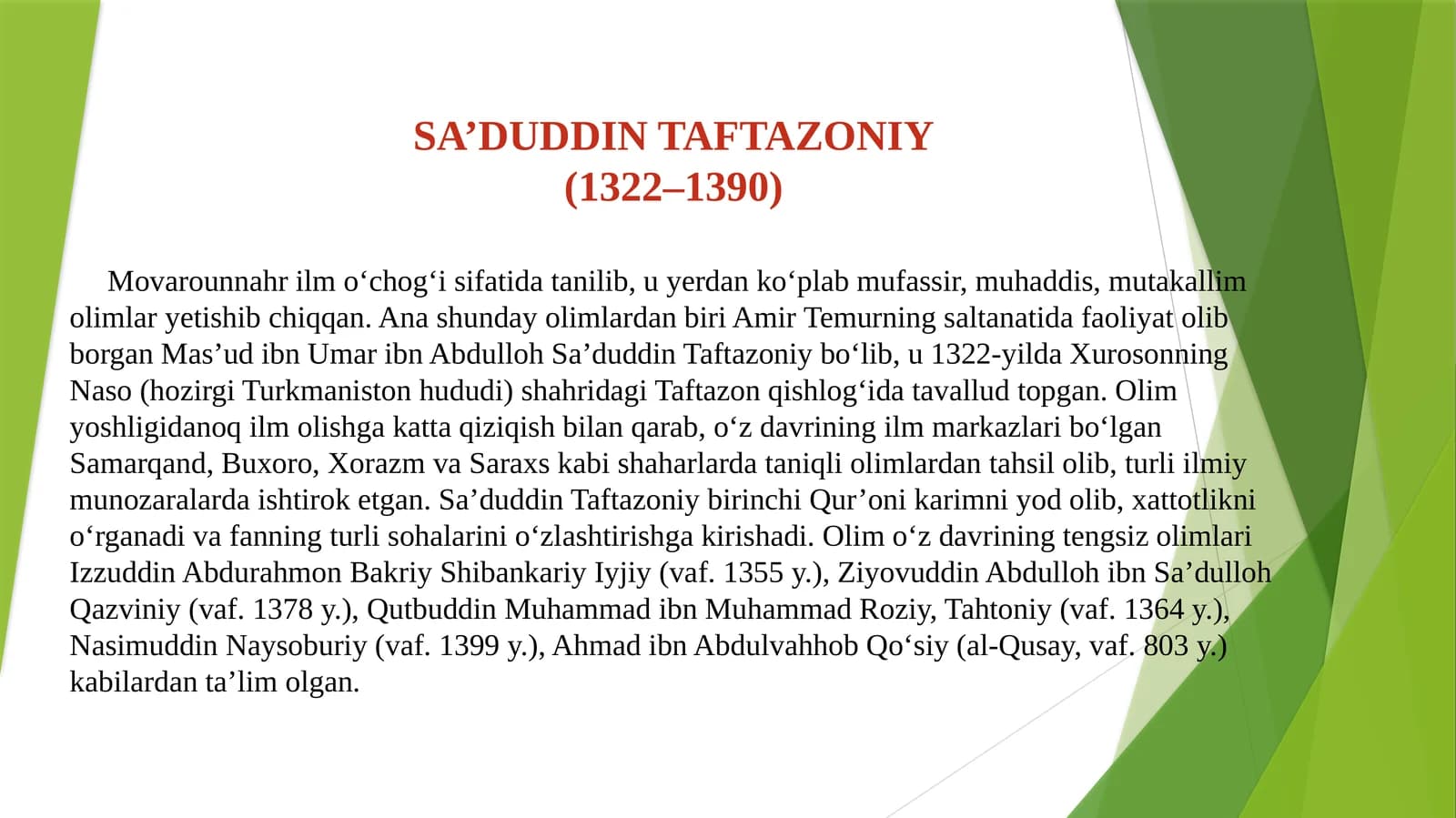 SA’DUDDIN TAFTAZONIY