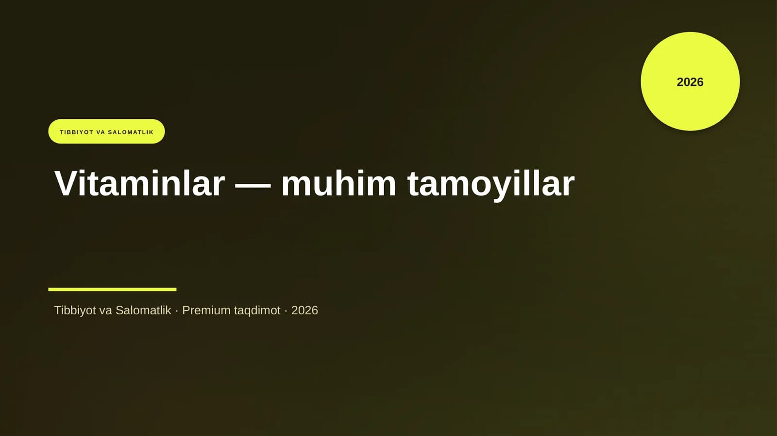 Vitaminlar — muhim tamoyillar