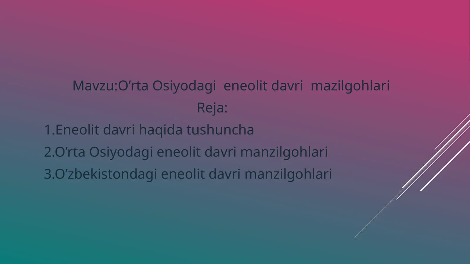 O’rta Osiyodagi eneolit davri mazgohlari