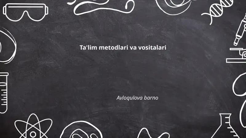 An'anaviy ta'lim metodlari