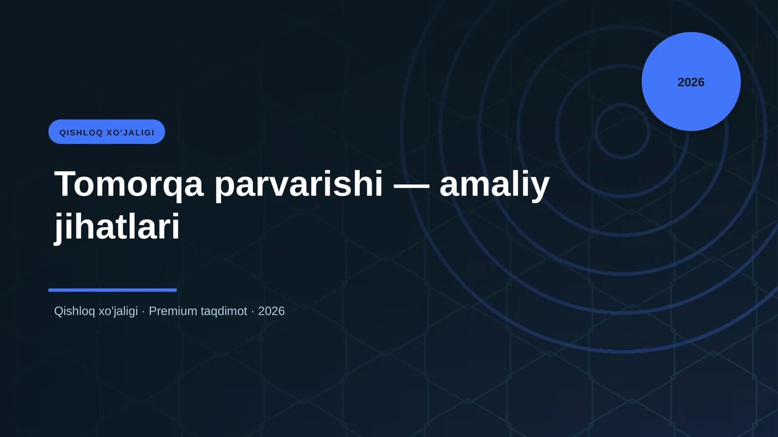 Tomorqa parvarishi — amaliy jihatlari