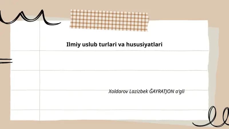 Ilmiy uslub turlari va hususiyatlari
