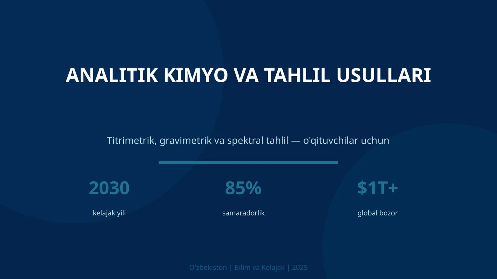 ANALITIK KIMYO VA TAHLIL USULLARI