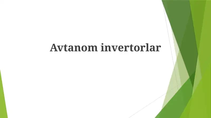Avtanominvertorlar