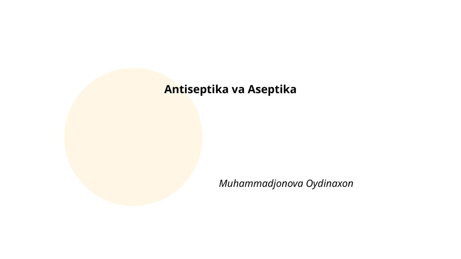 Antiseptika va Aseptika