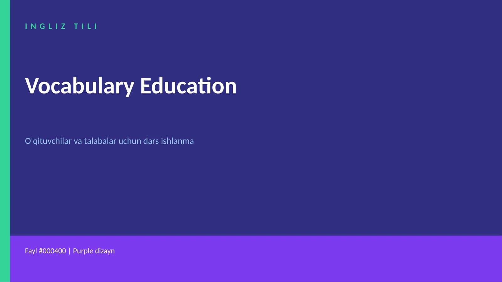 Ingliz Tili - Vocabulary Education