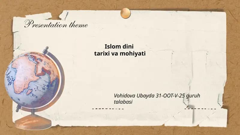 Islom dini tarixi va mohiyati