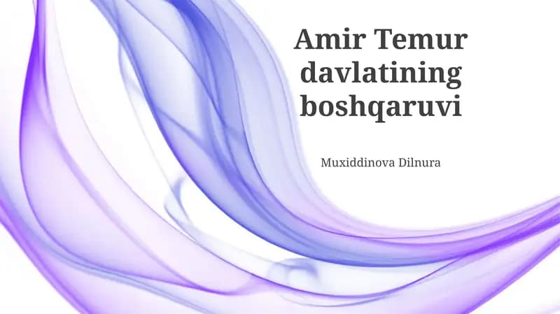 Amir Temur davlatining boshqaruvi