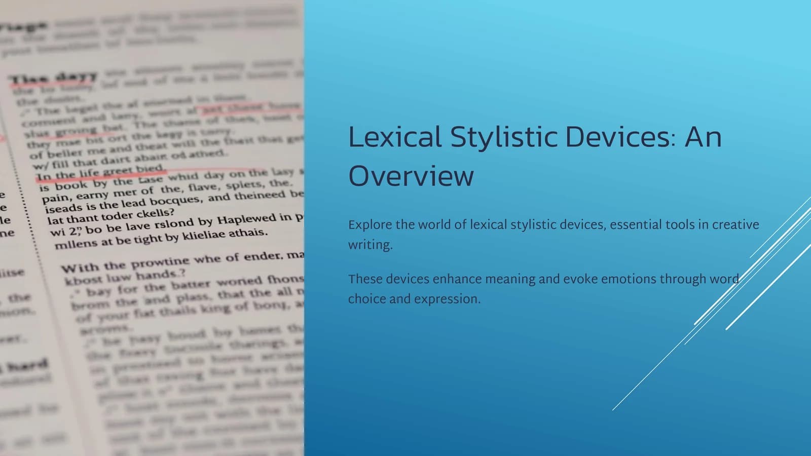 Lexical Stylistic Devices: An Overview