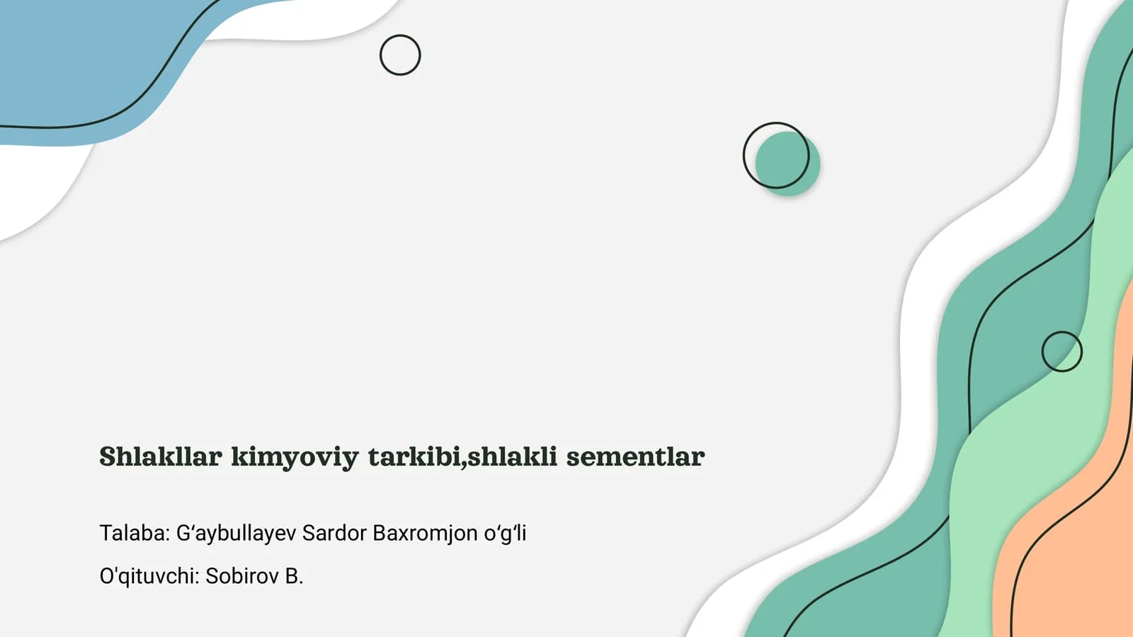 Shlak kimyoviy tarkibi