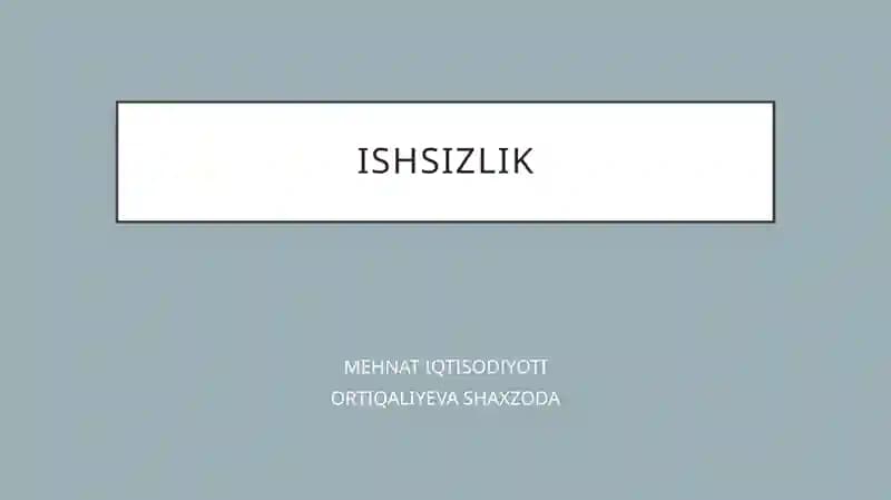 Ishsizlik