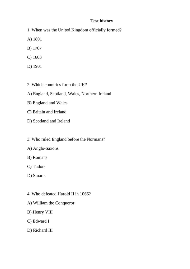 Test history