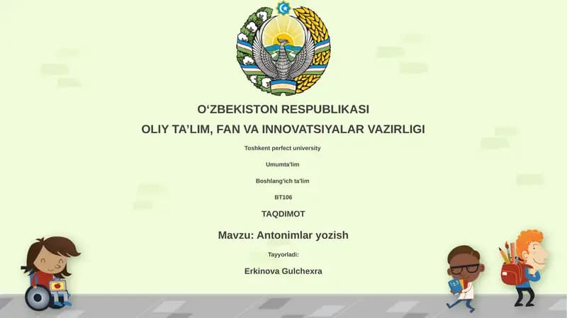 Antonimlar yozish