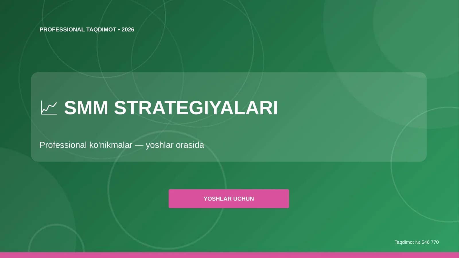 SMM strategiyalari: professional ko'nikmalar (yoshlar orasida)