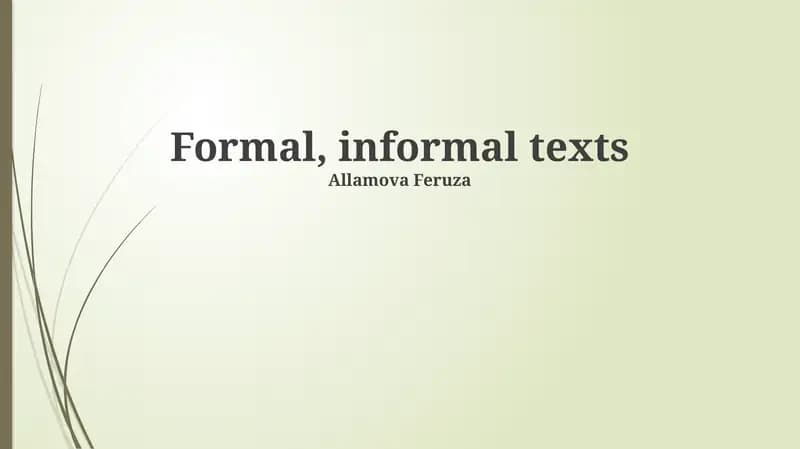 Formal vs. Informal: Key Distinctions