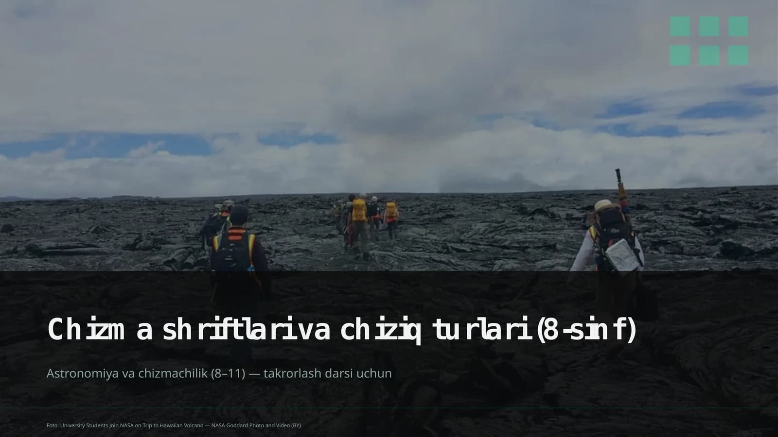 Chizma shriftlari va chiziq turlari (8-sinf)