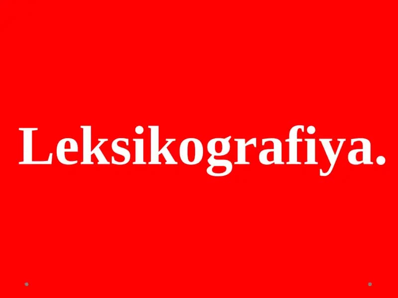 Leksikografiya