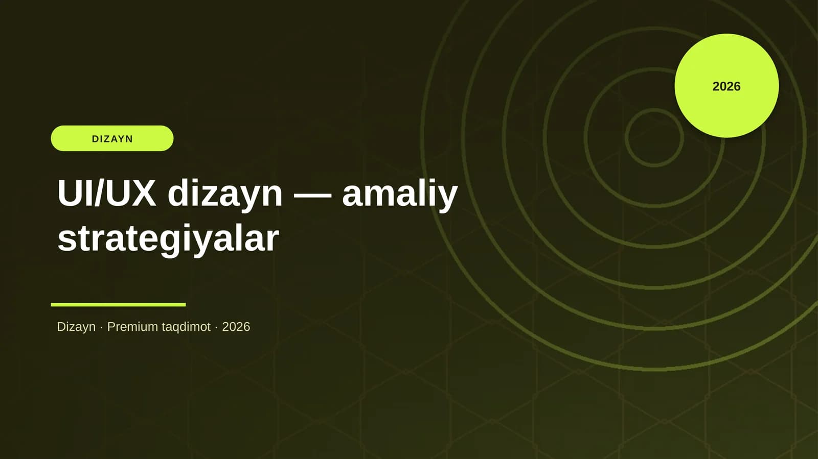 UI/UX dizayn — amaliy strategiyalar