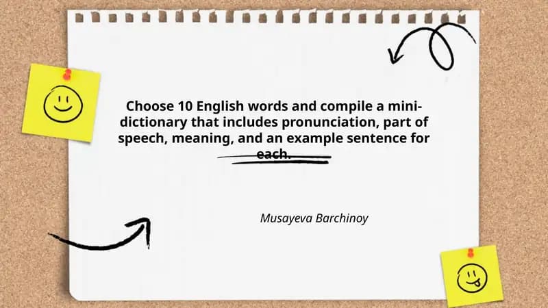 Mini-dictionary: 10 common everyday nouns