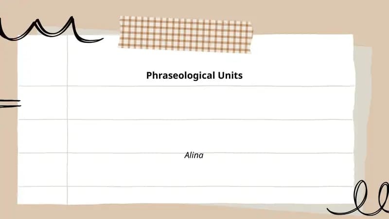 Phraseological Units