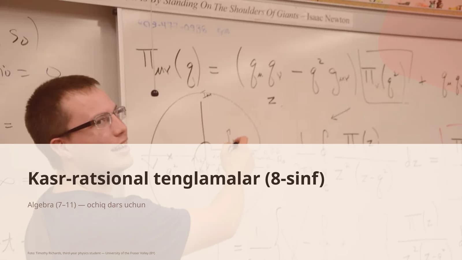 Kasr-ratsional tenglamalar (8-sinf)