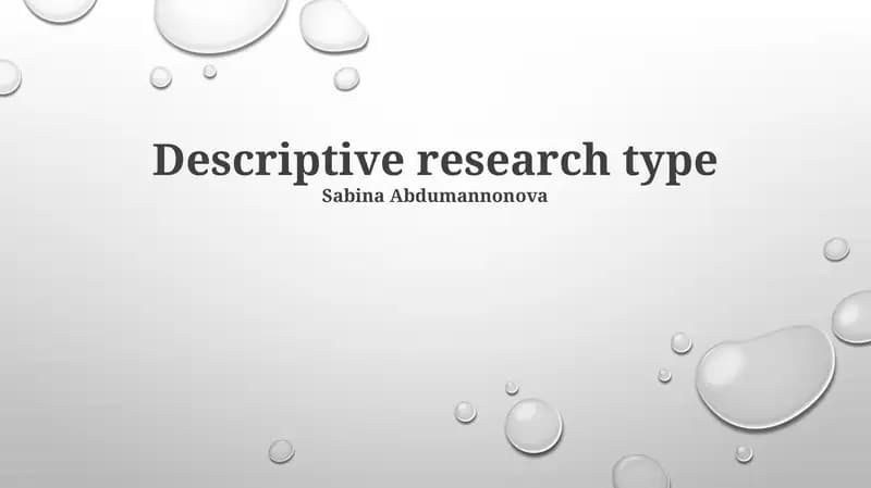Descriptive research type
