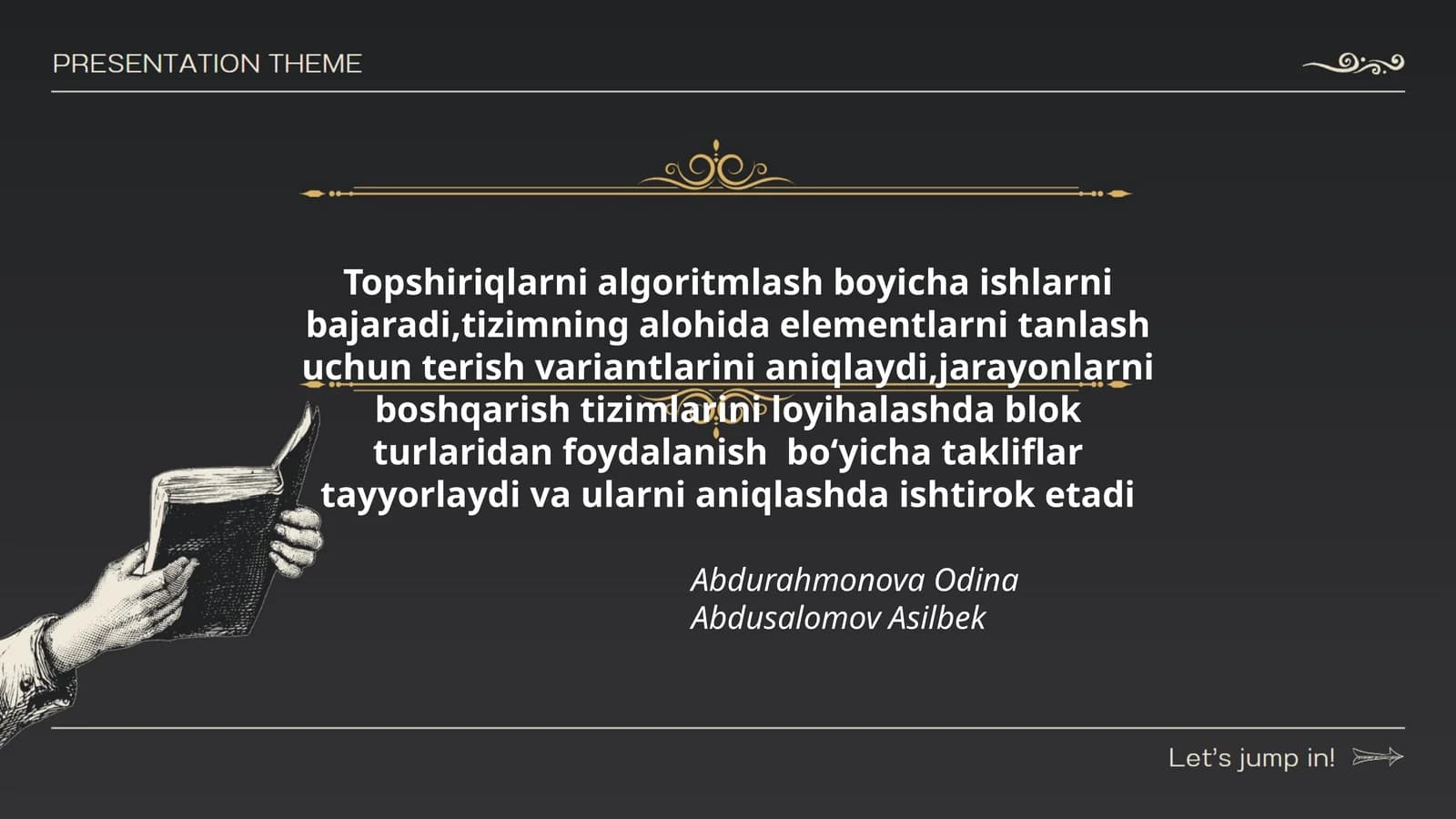 Topshiriqlarni algoritmlash