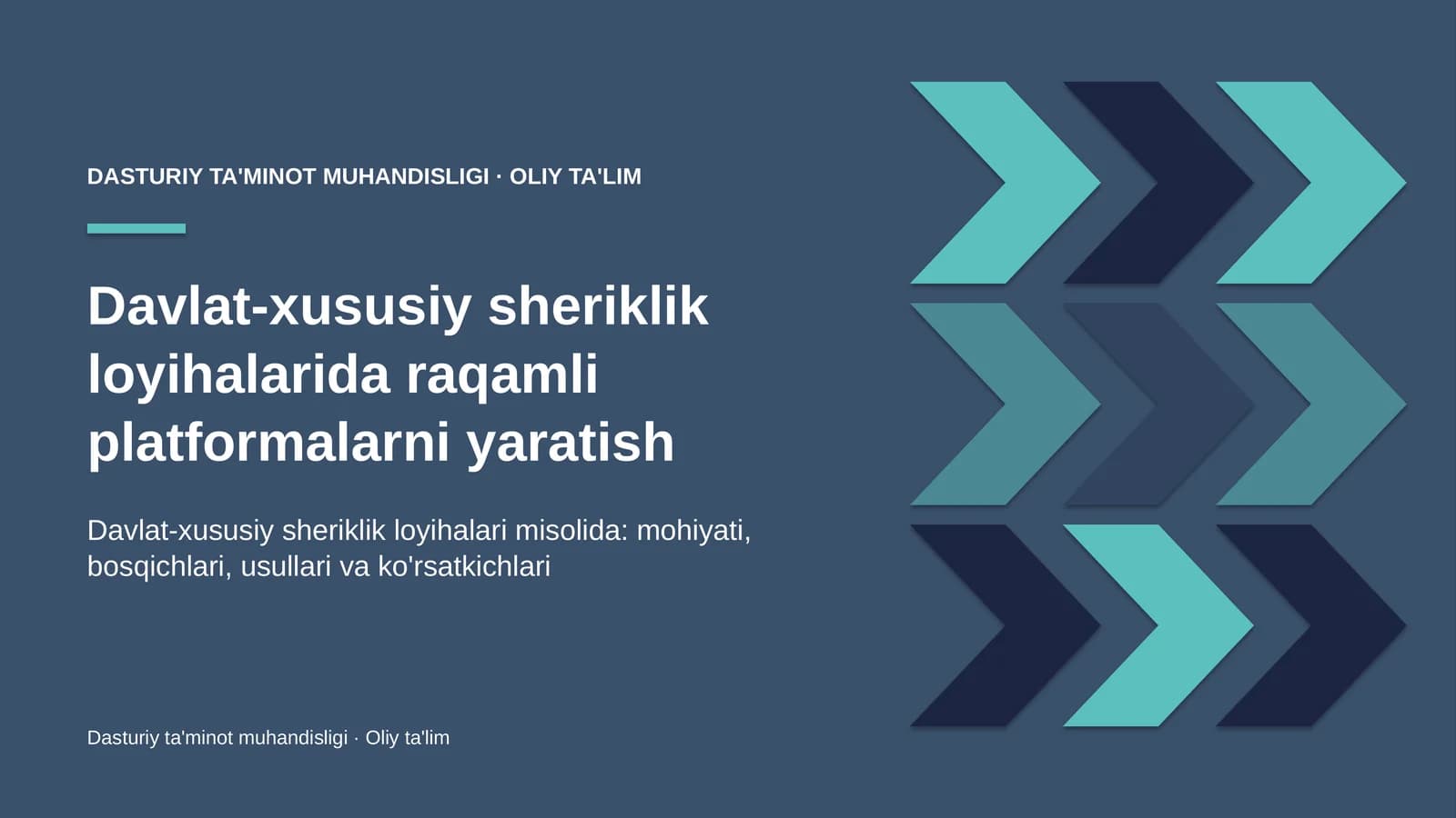 Davlat-xususiy sheriklik loyihalarida raqamli platformalarni yaratish