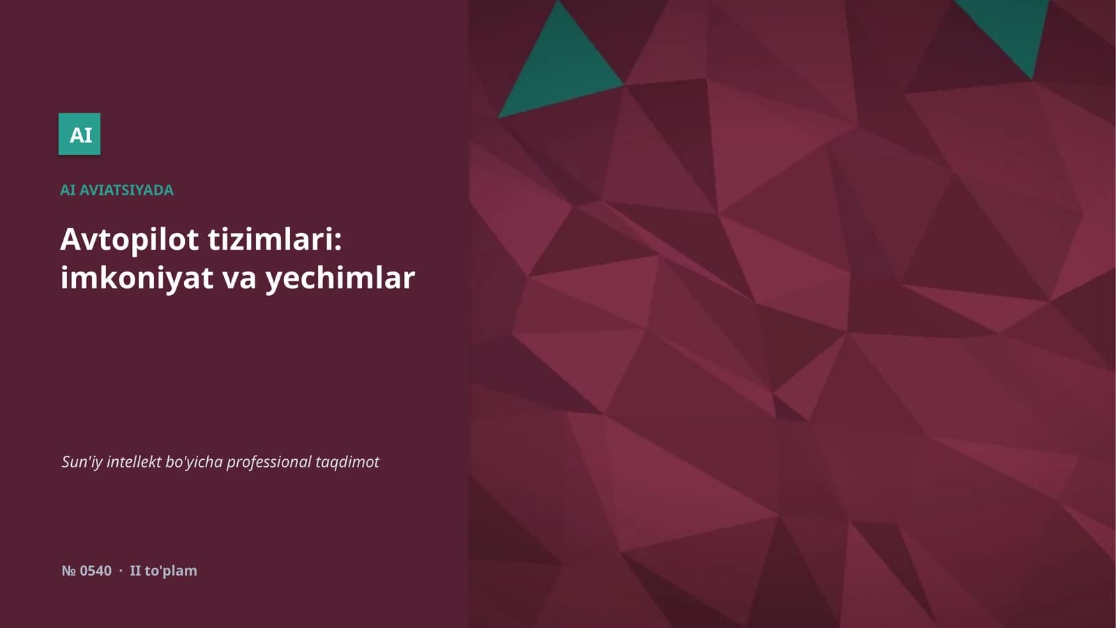 Avtopilot tizimlari: imkoniyat va yechimlar