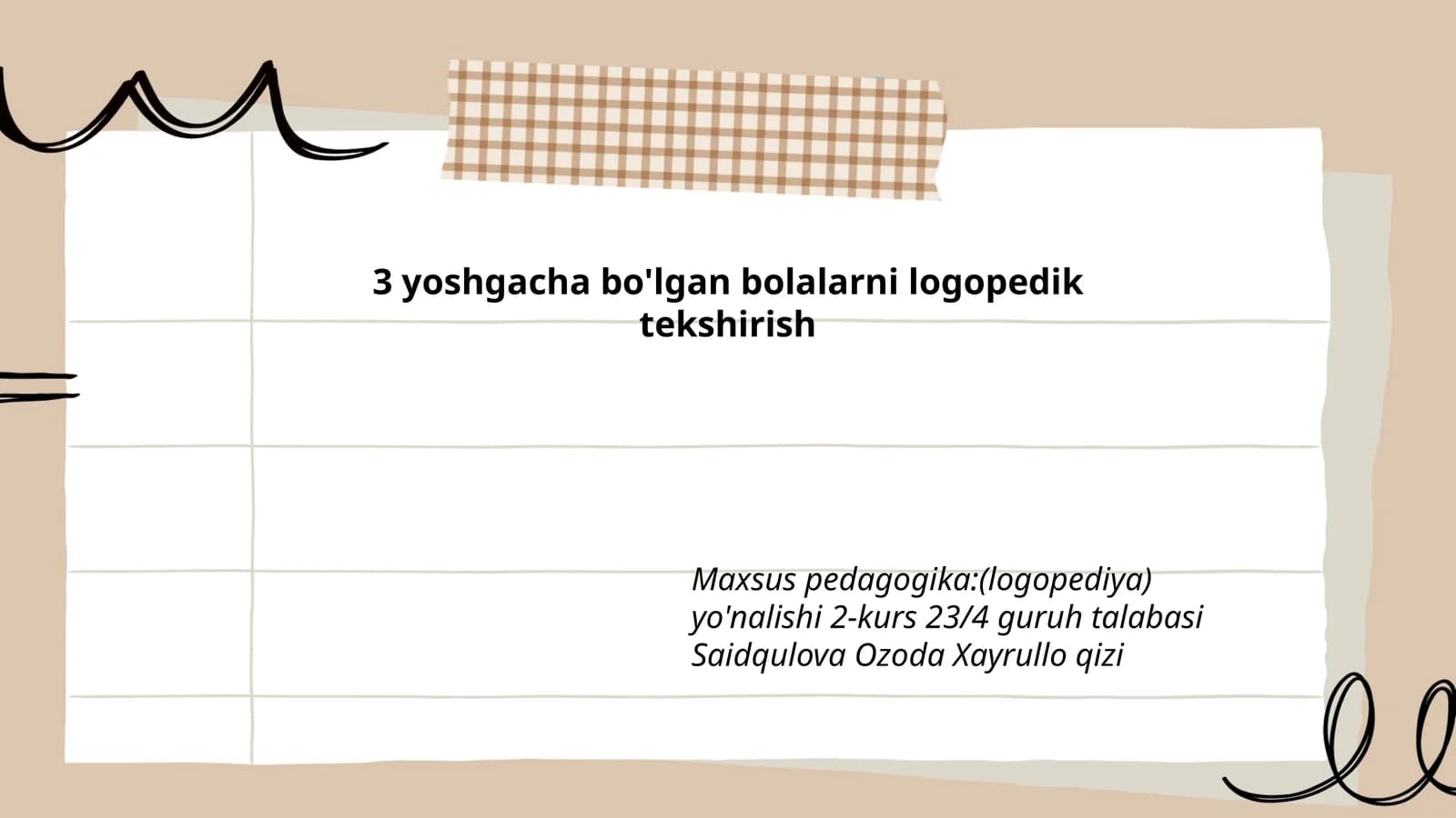 Logopedik tekshirish