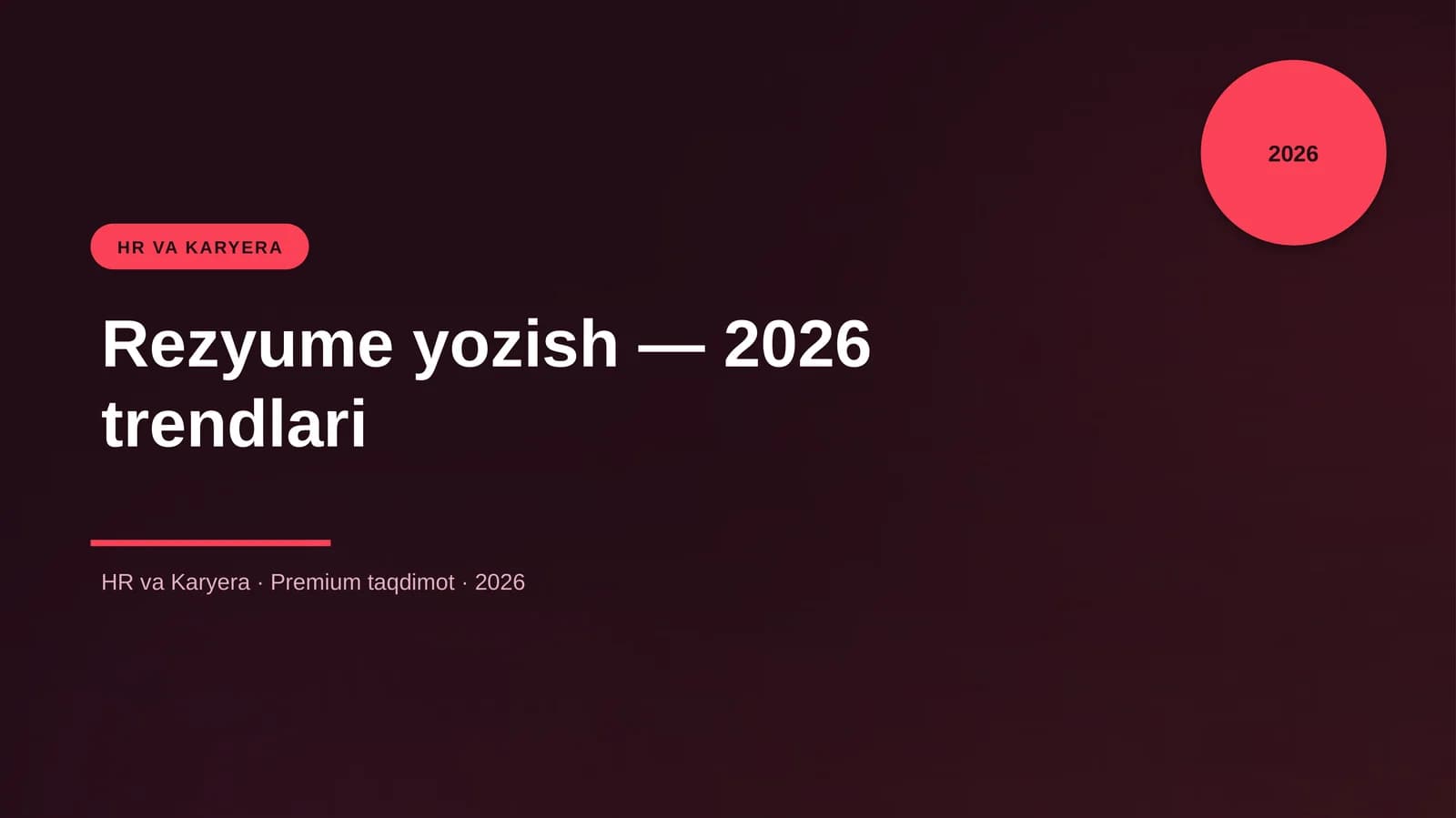 Rezyume yozish — 2026 trendlari