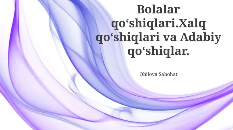 Bolalar qoʻshiqlari