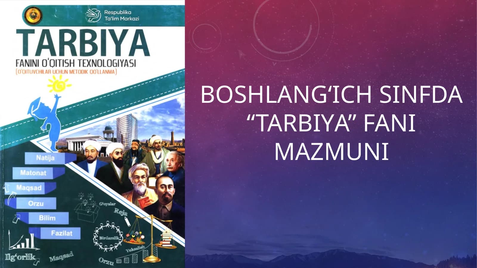 Boshlang‘ich sinfda “Tarbiya” fanimazmuni