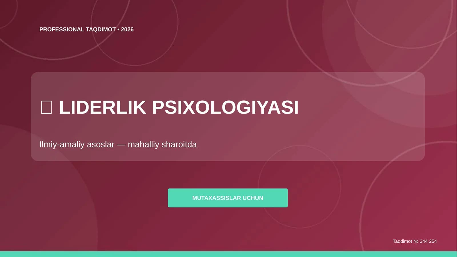 LIDERLIK PSIXOLOGIYASI