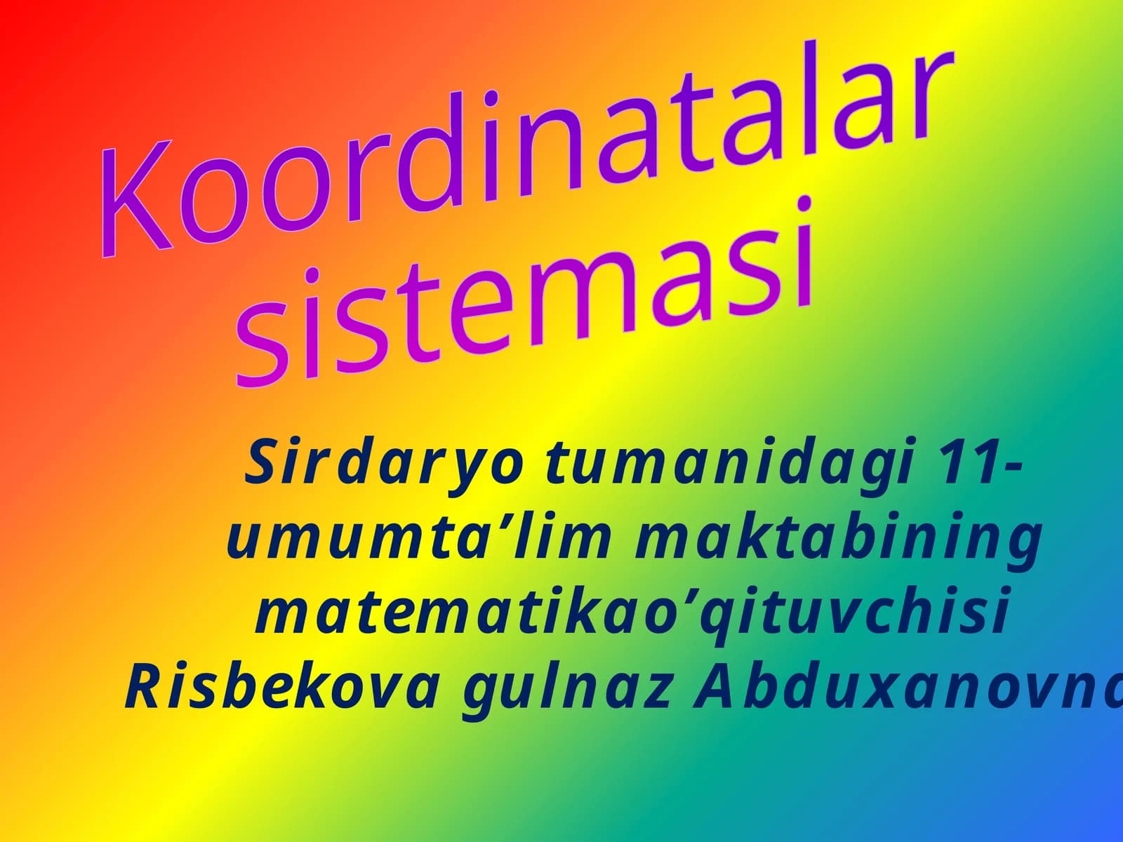 Koordinatalar sisemasi
