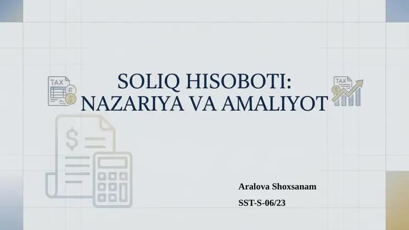 Soliq hisoboti