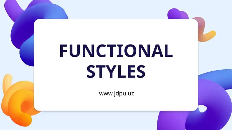 Classifications of functional styles