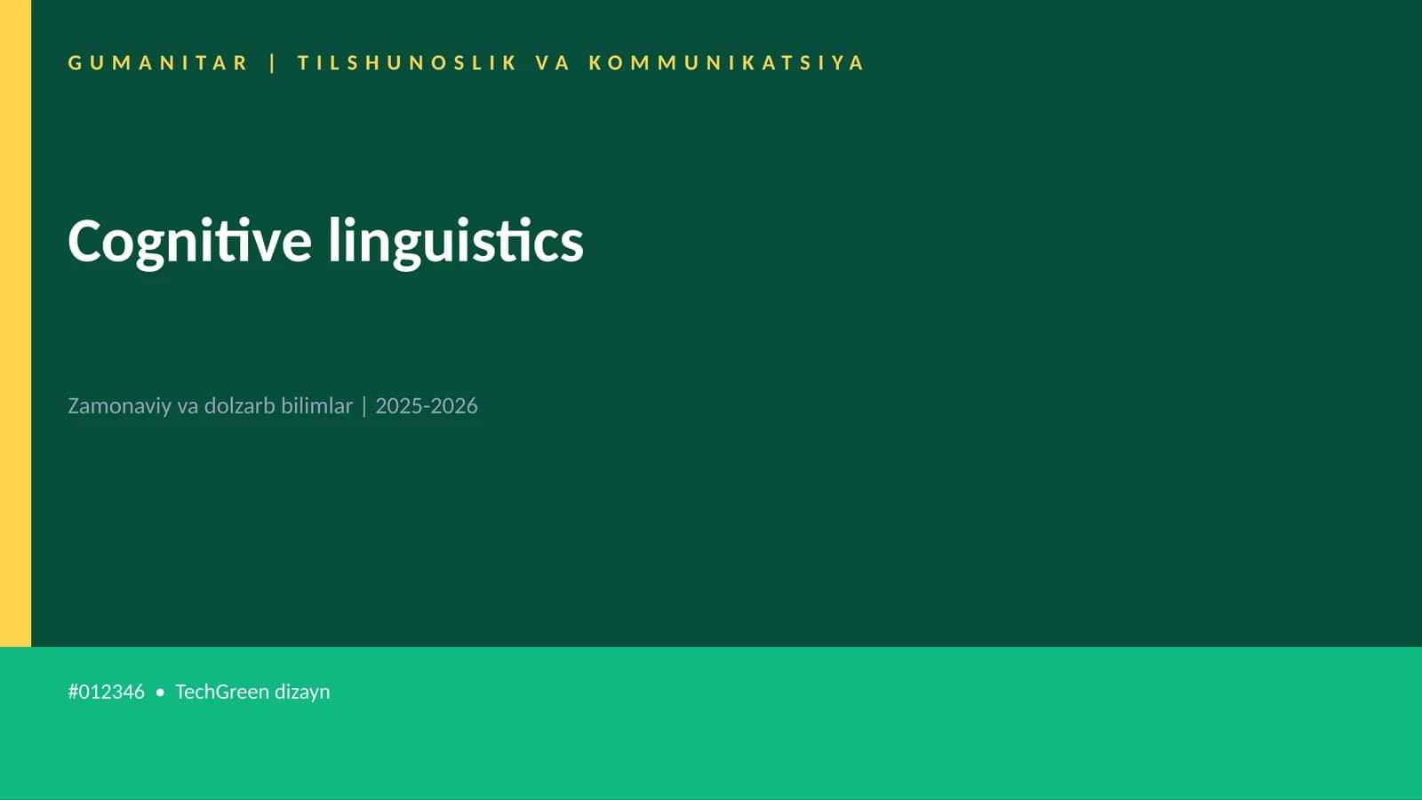 Cognitive linguistics
