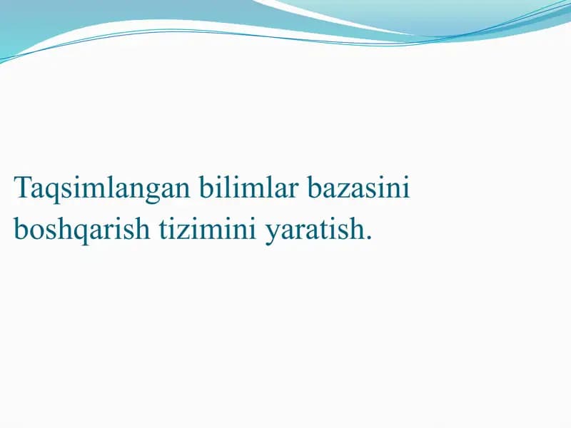 Taqsimlangan ma’lumotlar bazasi