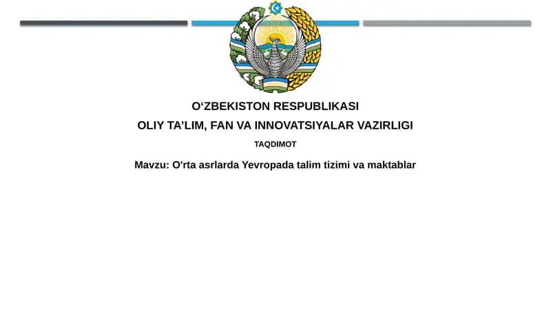 O'rtaasrlarda Yevropa ta'limining rivojlanishi