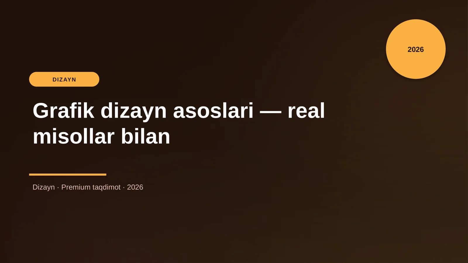 Grafik dizayn asoslari — real misollar bilan