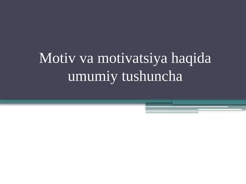 Motivvamotivatsiya