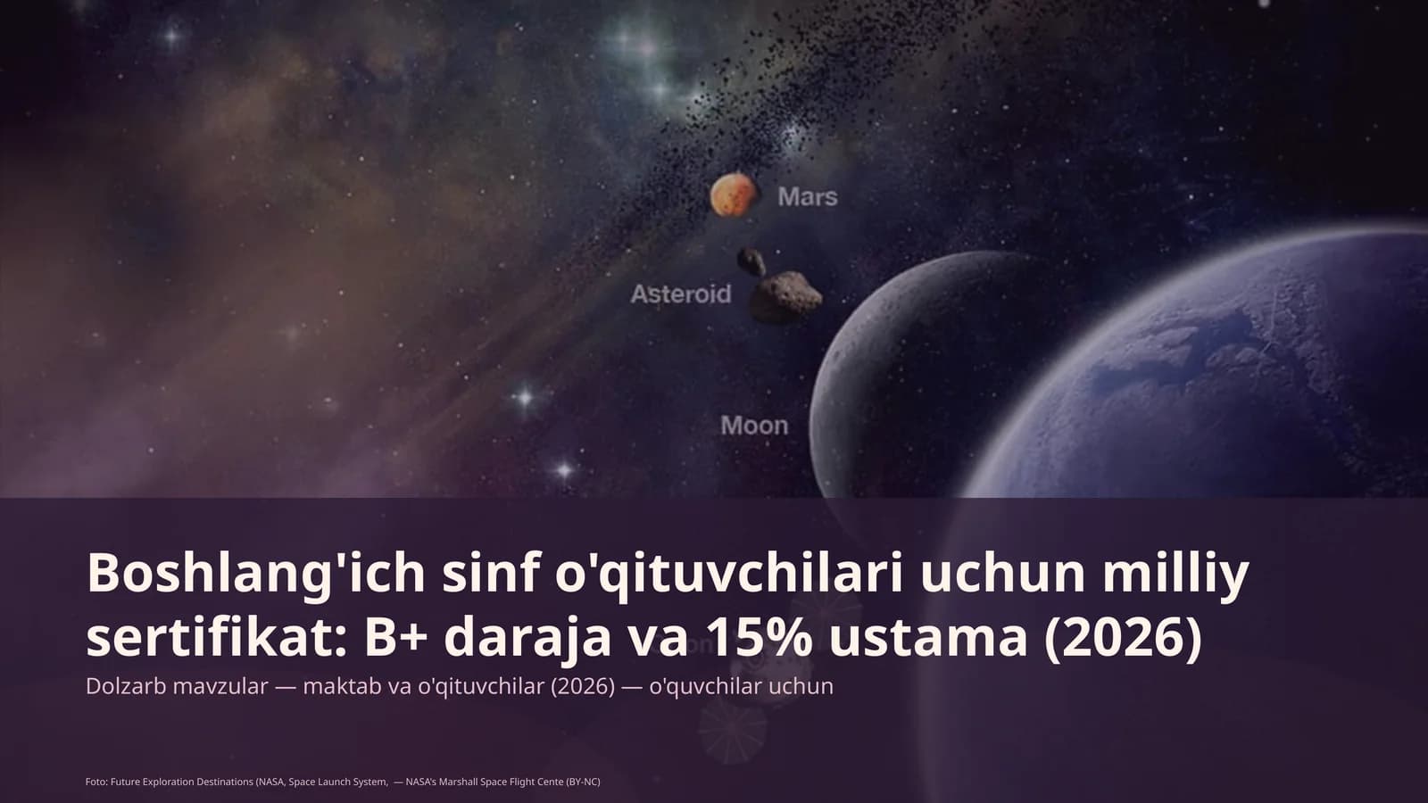 Boshlang'ich sinf o'qituvchilari uchun milliy sertifikat