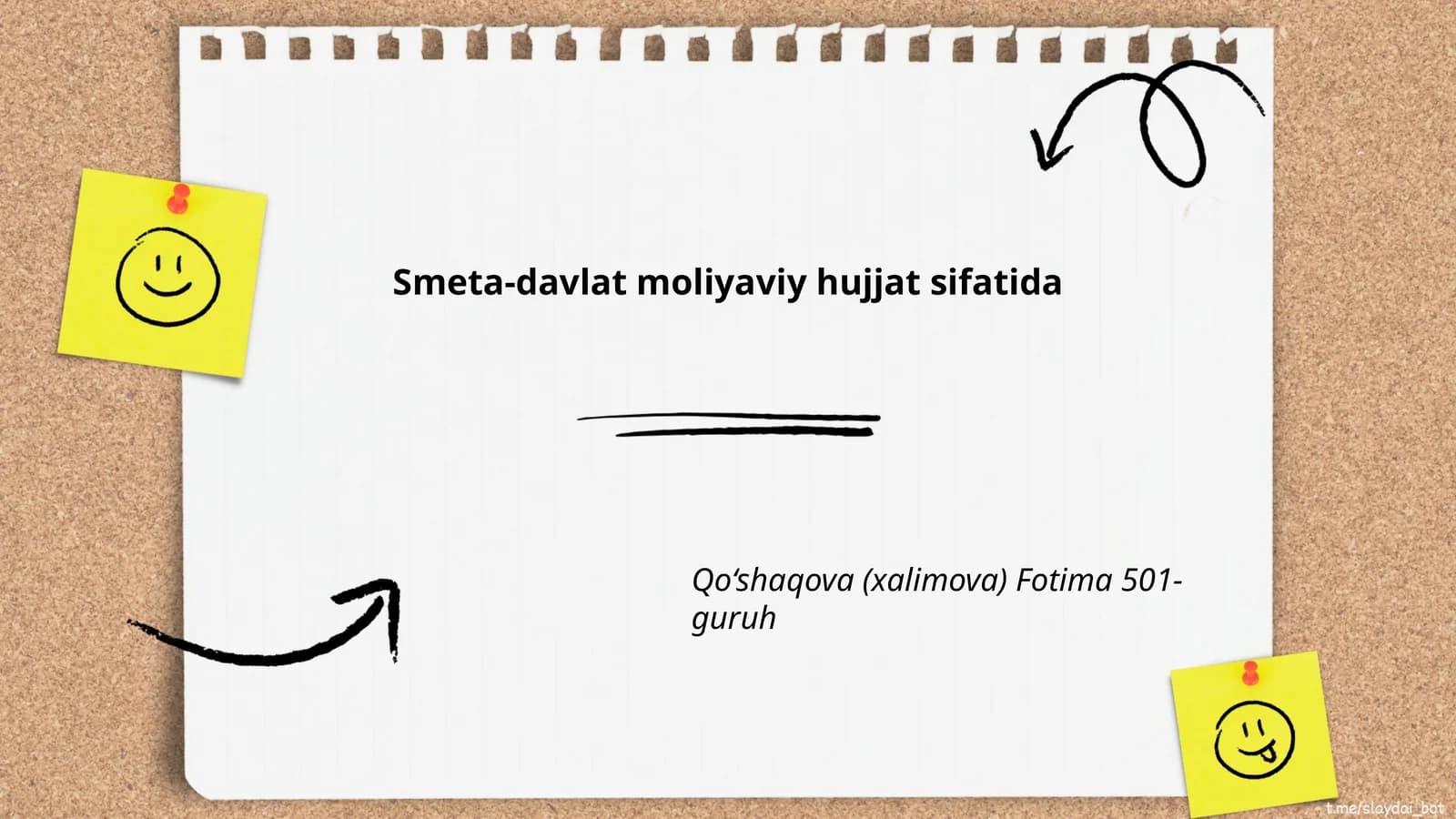 Smeta-davlat moliyaviy hujjat sifatida